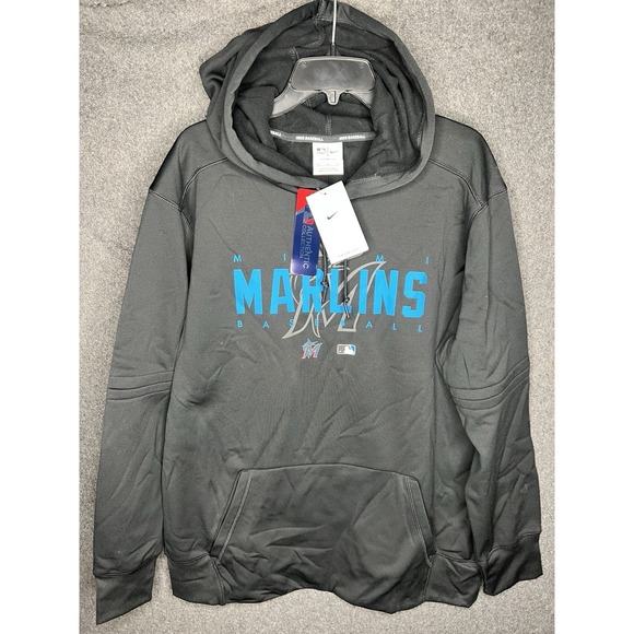 New! Nike Therma Fit Miami Marlins Baseball MLB Hoodie Hoody Sweatshirt XL NWT - Picture 1 of 5